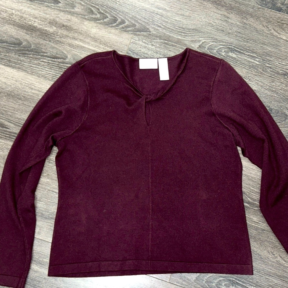liz claiborne XL Long Sleeve Shirt With Detail At Neckline